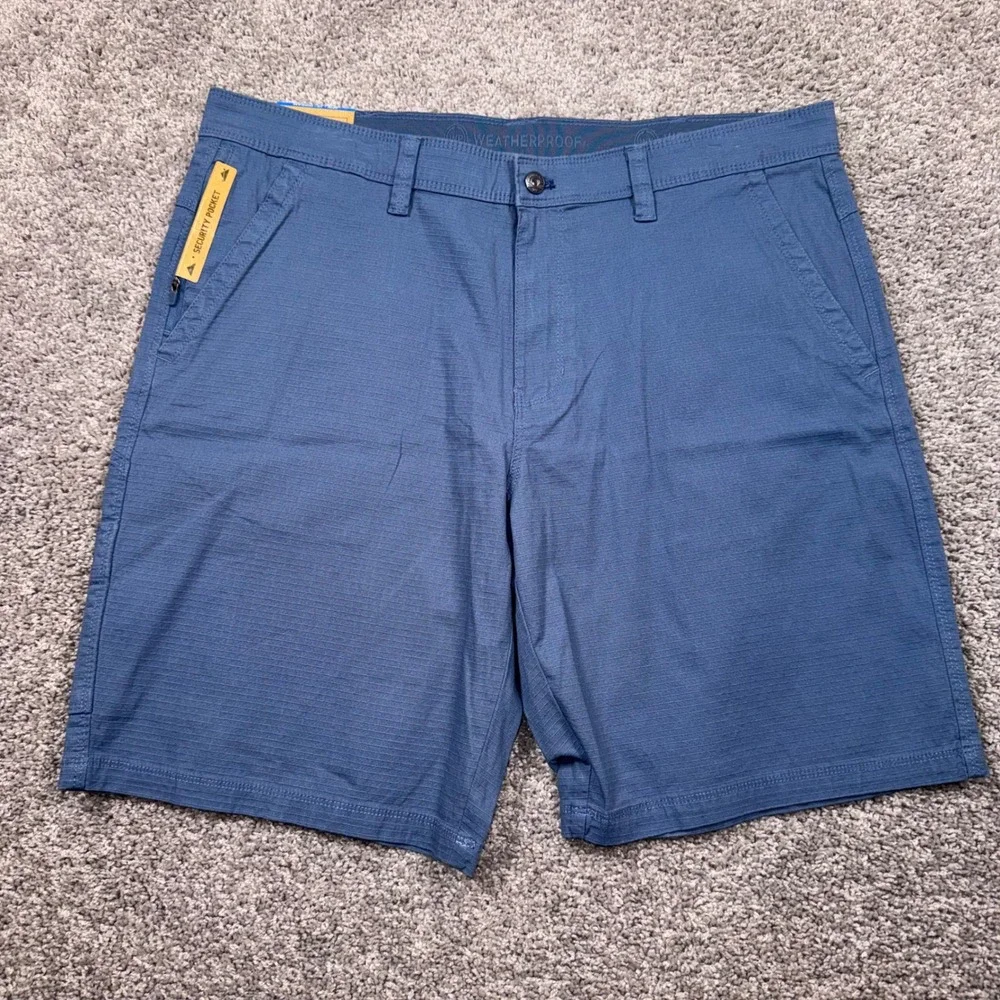 Weatherproof Utility Short Mens Stretch Rip-Stop Blue 38 NEW